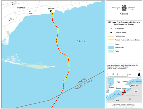 Lake Erie Connector Project Map