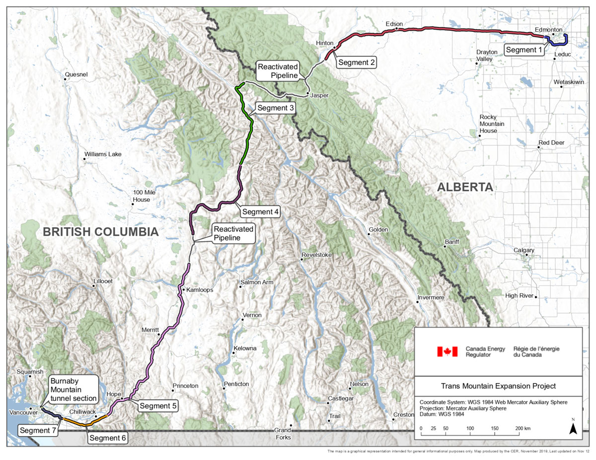 Trans Mountain Expansion Project Map
