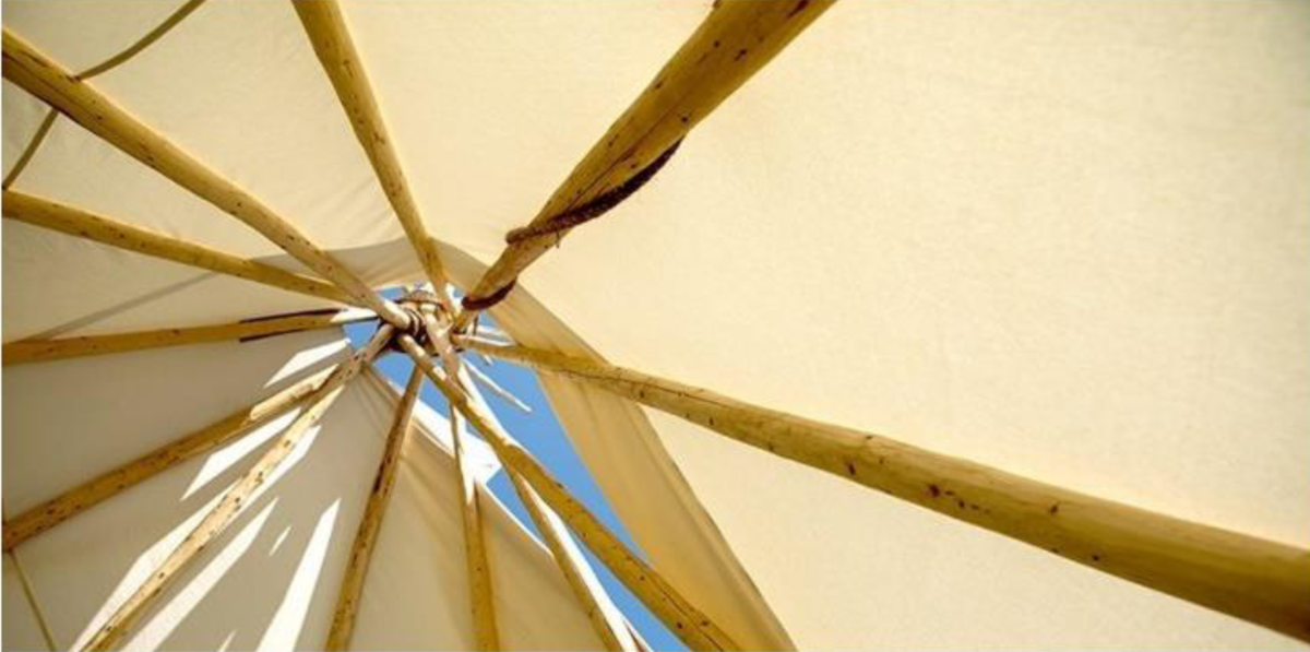 Figure 3 – Looking up towards the sky from inside a tipi.
