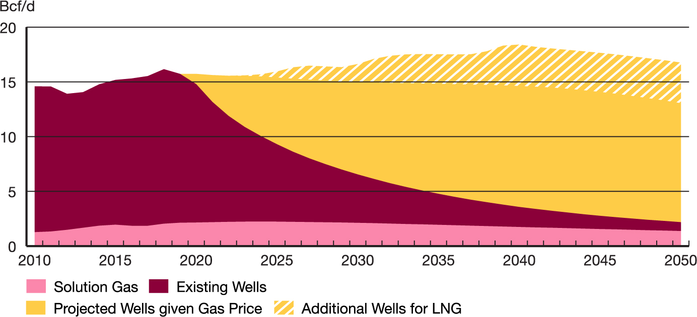Western Canadian Marketable Natural Gas Production by Well Vintage, Evolving Scenario