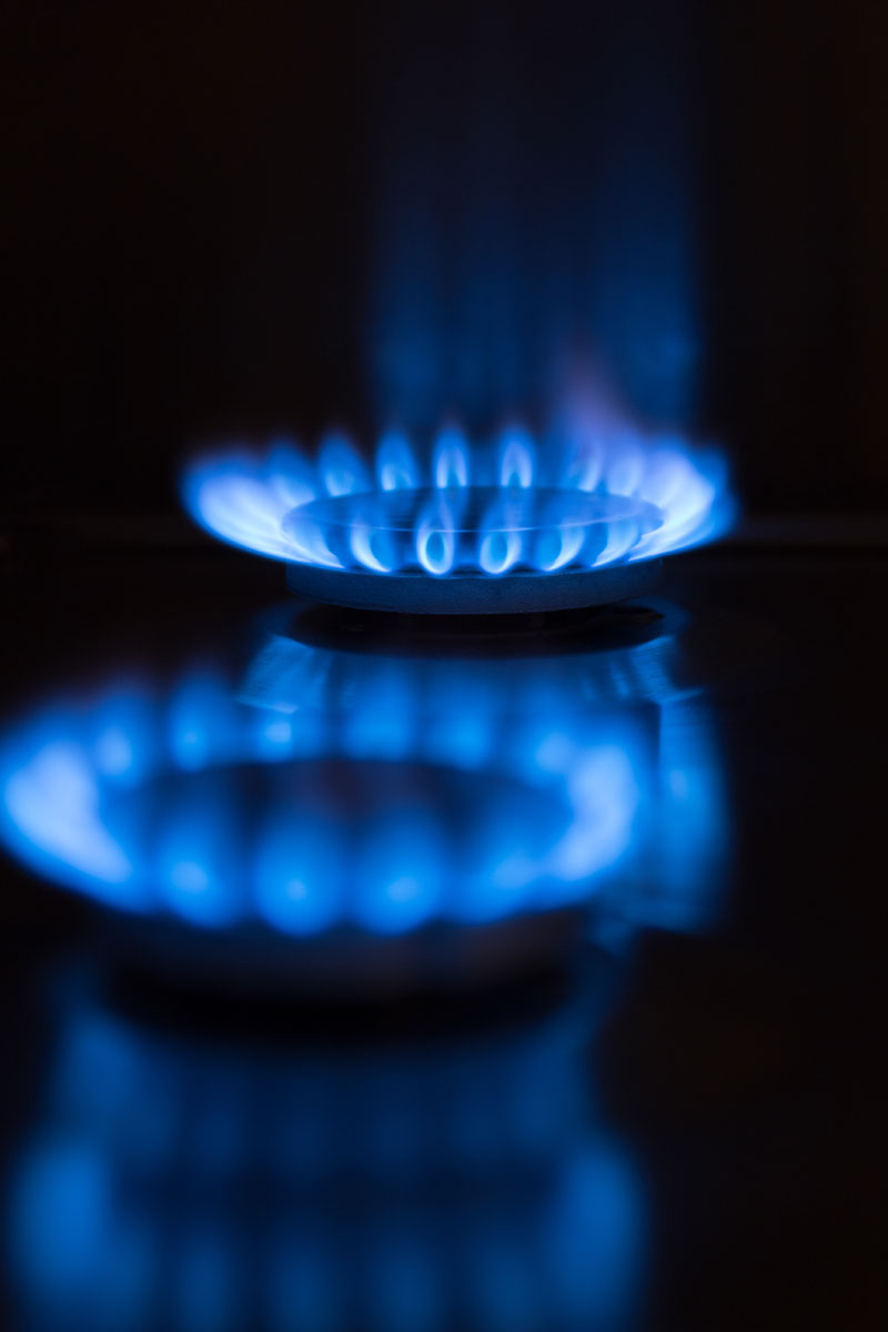 Natural gas stove burner.