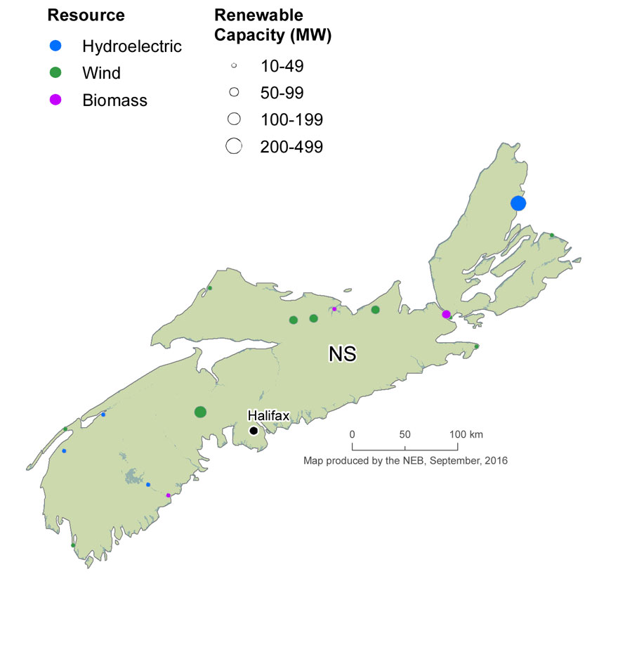 FIGURE 19 Renewable Resources and Capacity in Nova Scotia