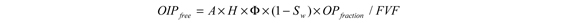 Equation used to estimate oil in place