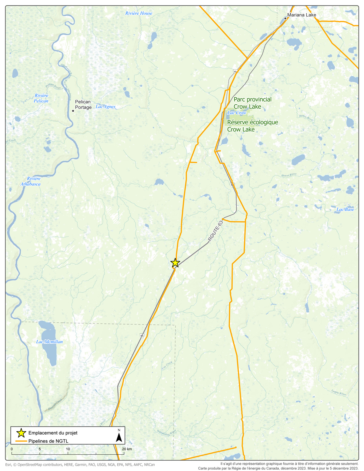 Carte – NOVA Gas Transmission Ltd. – Doublement de la canalisation latérale au point de vente Leming Lake (section Field Lake)