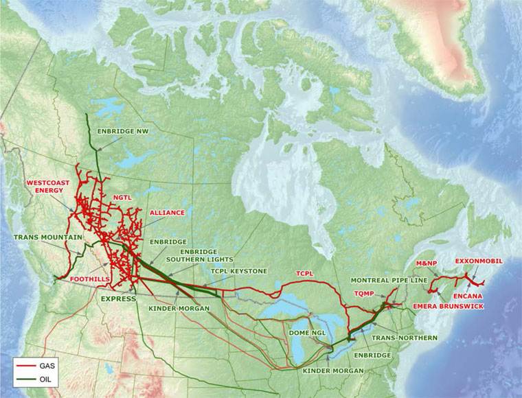 Principaux réseaux pipeliniers réglementés par l’Office