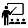 Black icon of a classroom