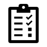 Black icon of a clipboard