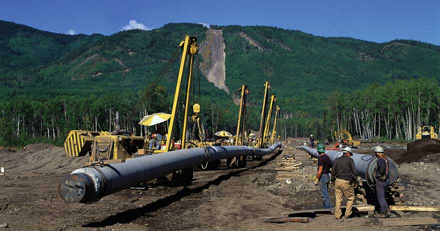 Chantier de construction d’un pipeline