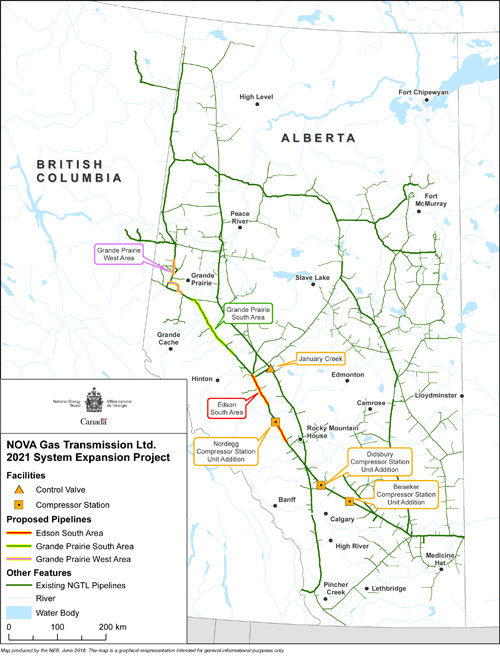 NOVA Gas Transmission Ltd. – 2021 System Expansion Project Map