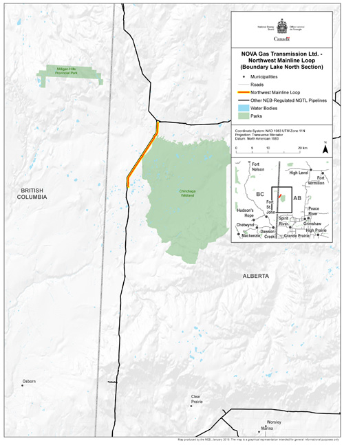 Northwest Mainline Loop (Boundary Lake North Section) Map