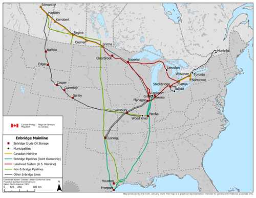 Enbridge Mainline map