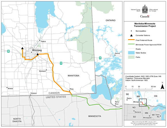 Manitoba-Minnesota Transmission Project Map