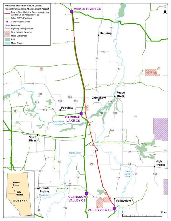 Peace River Mainline Abandonment Project Map