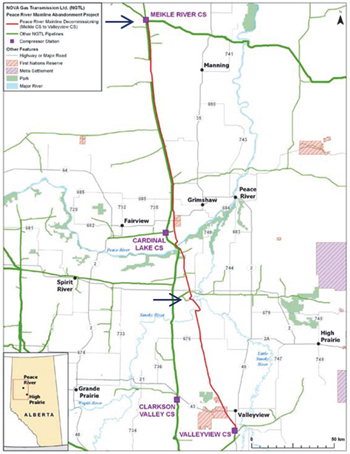 Peace River Mainline Abandonment Project Map