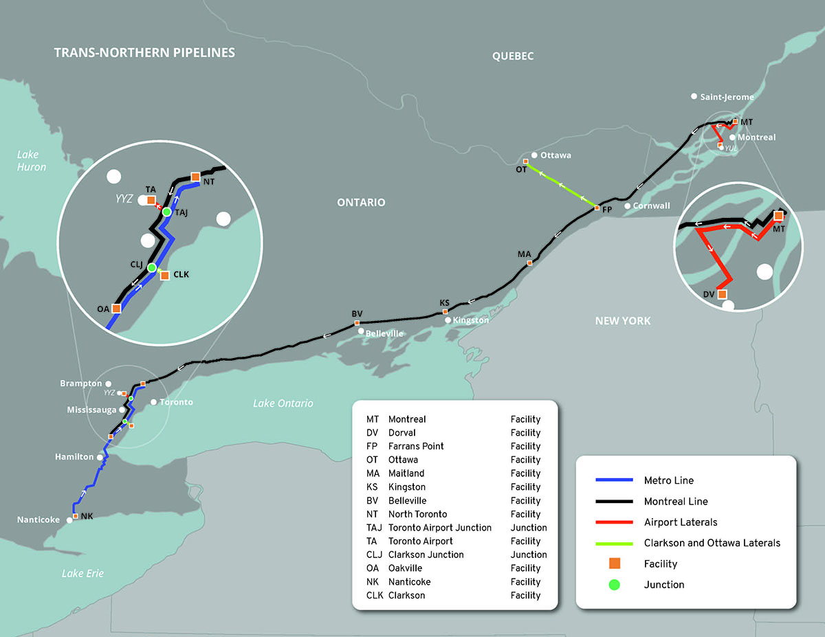 Trans-Northern Pipelines Incentive Tolls Settlement Agreement map