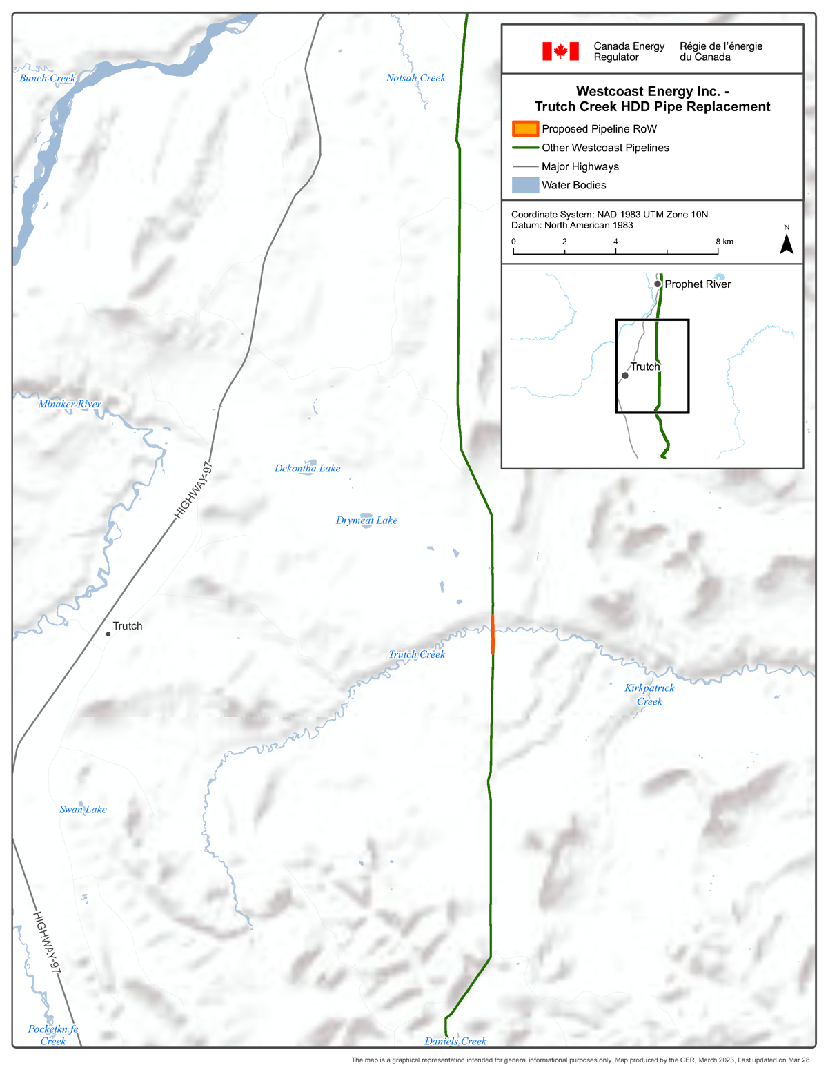 Westcoast Energy Inc. – Trutch Creek Horizonal Directional Drill (HDD) Pipe Replacement Project map