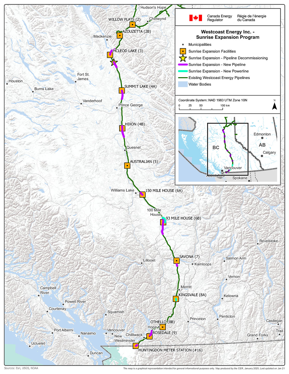Westcoast Energy Inc. – Sunrise Expansion Program map