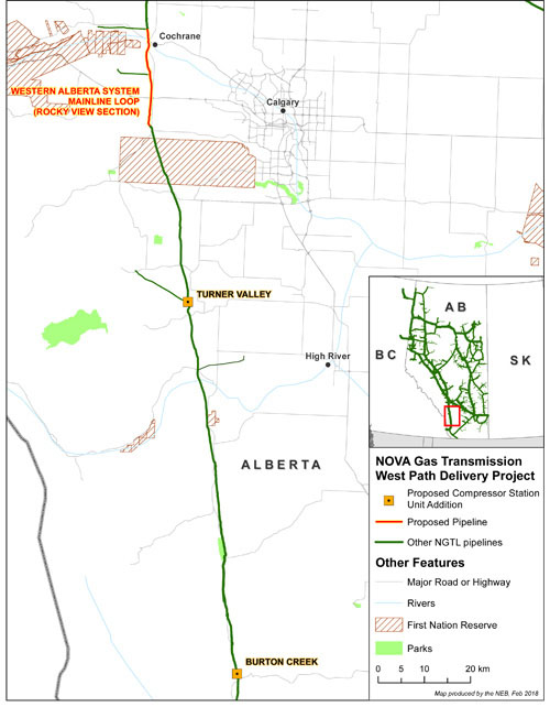 NOVA Gas Transmission West Path Delivery Project Map