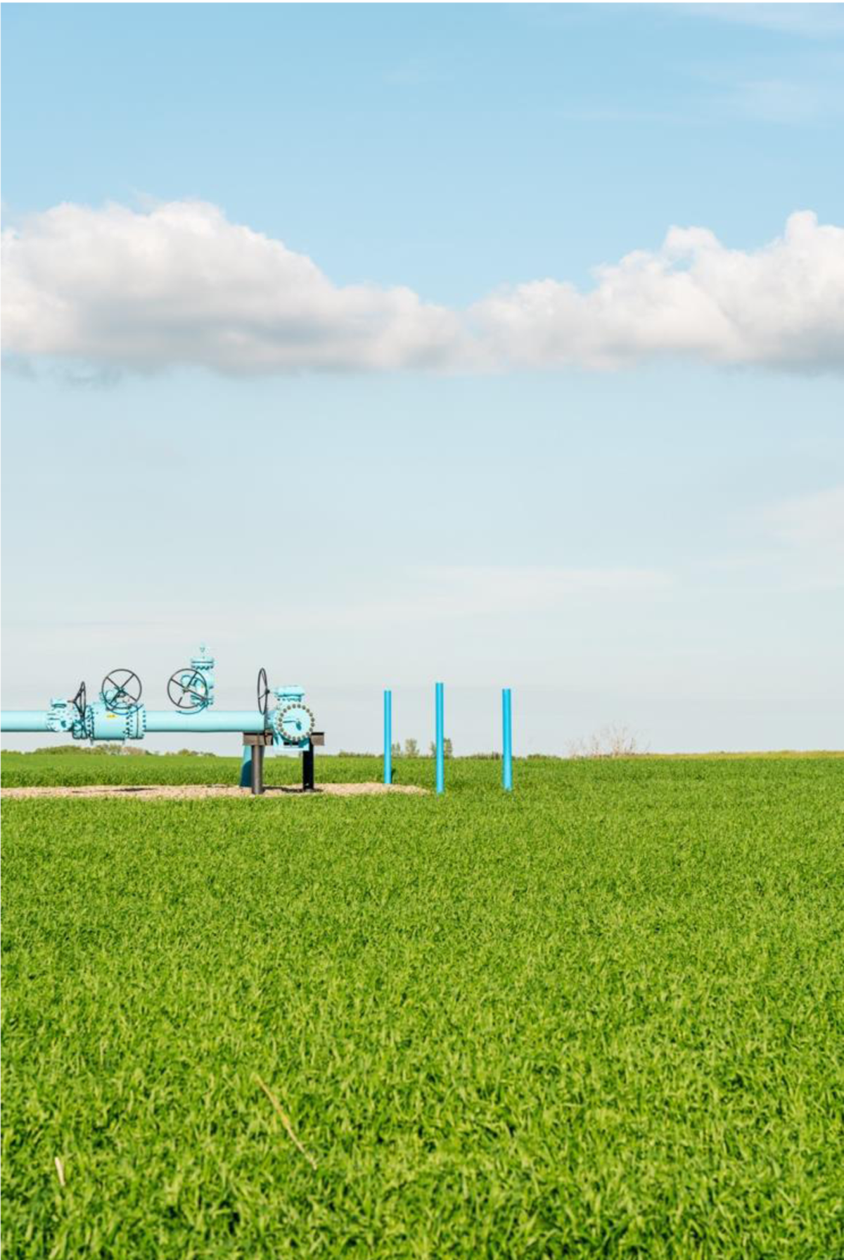 Figure 8 – Vannes d'un pipeline au milieu d'un champ