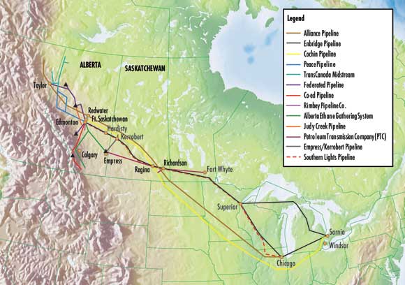 Figure 4.1 - Major Canadian NGL Pipelines Regulated by the NEB