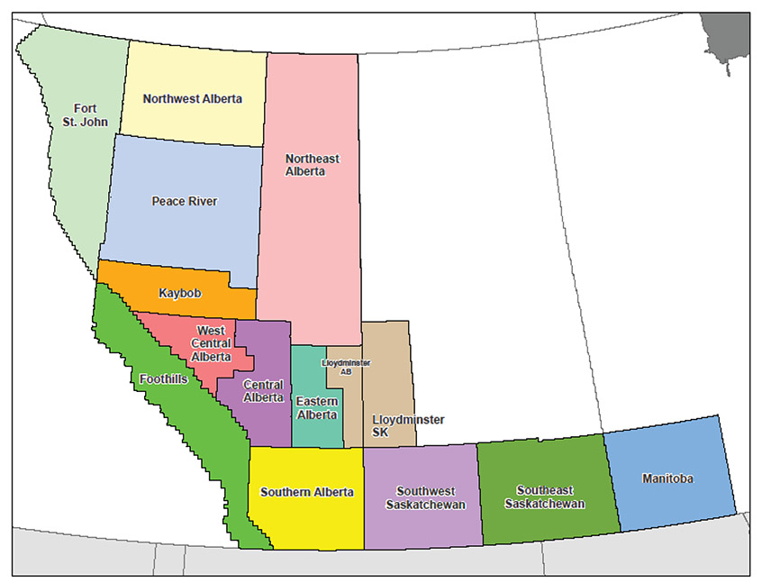 Figure A1.3 – Western Canada Oil Areas Map
