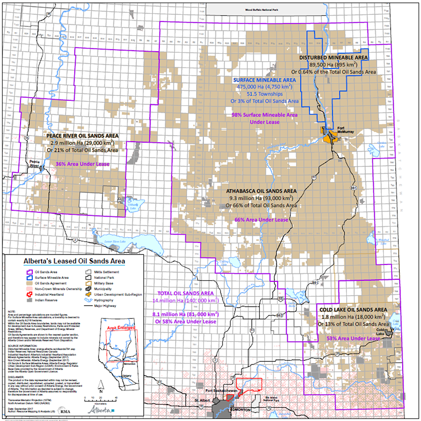 Figure A1.1 – Oil Sands Areas Map