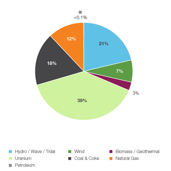 Figure 21: Electricity Generation by Fuel type, 2018