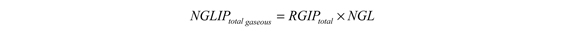 Equation used to estimate NGLs in place in their gaseous form