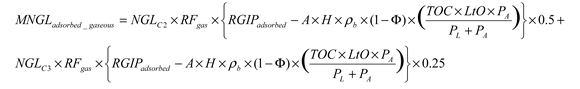 Équation utilisée pour estimer les LGN adsorbés commercialisables