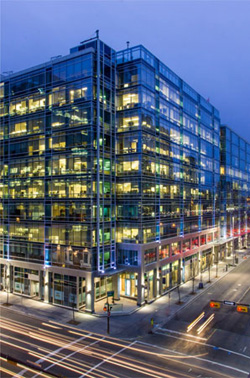 National Energy Board’s offices at night.
