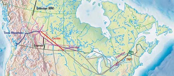 Figure 1.1 - Oil Pipelines Regulated by the NEB