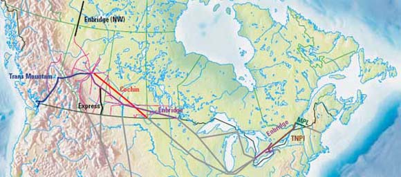 Figure 1.1 - Oil Pipelines Regulated by the NEB