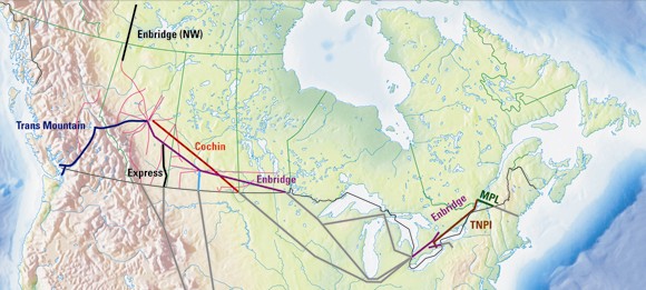 Figure 1.1 - Major Oil Pipelines Regulated by the NEB
