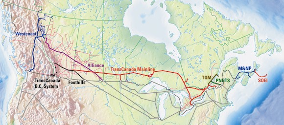Figure 1.2 - Major Natural Gas Pipelines Regulated by the NEB