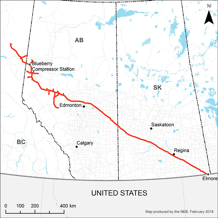 Alliance pipeline system map