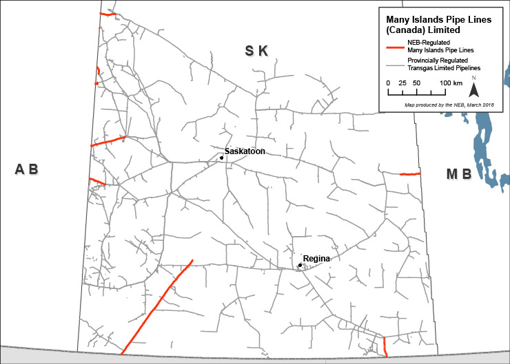 Many Islands pipeline system map