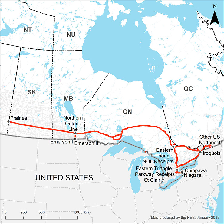 TransCanada Mainline pipeline system map