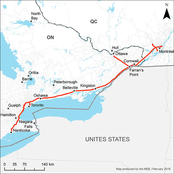 Trans Northern pipeline system map
