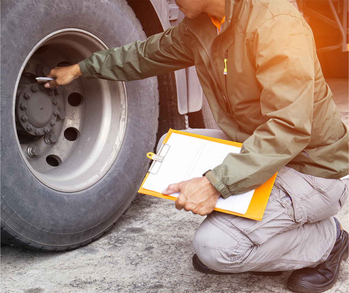 Inspection de la sécurité des roues d’un camion