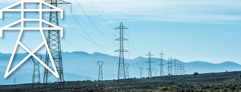 Banner showing power lines