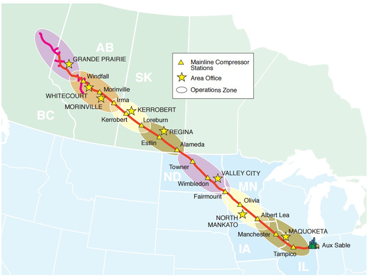 Figure 1 : Réseau pipelinier d’Alliance