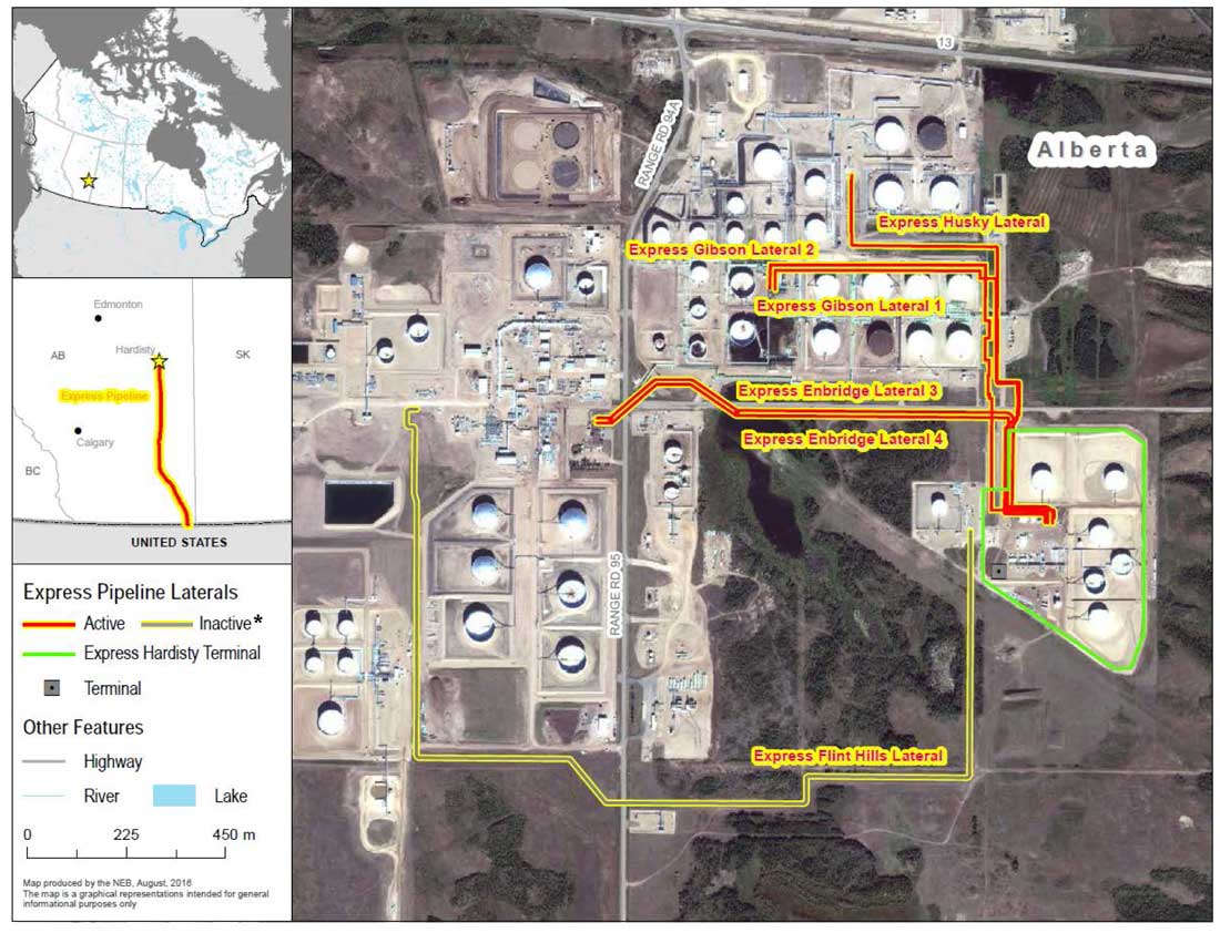 Figure 2: Express Pipeline – Hardisty Terminal and Laterals