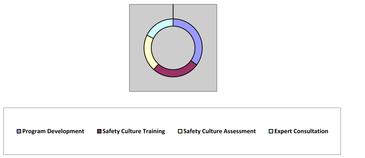 Doughnut chart depicting frequency of safety culture advancement type