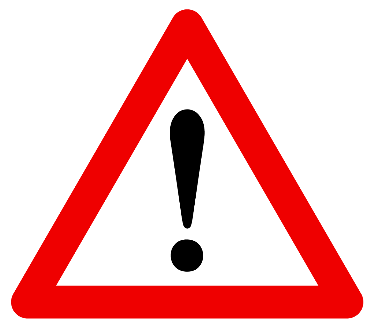 Icône – Un triangle rouge avec un point d'exclamation noir à l'intérieur