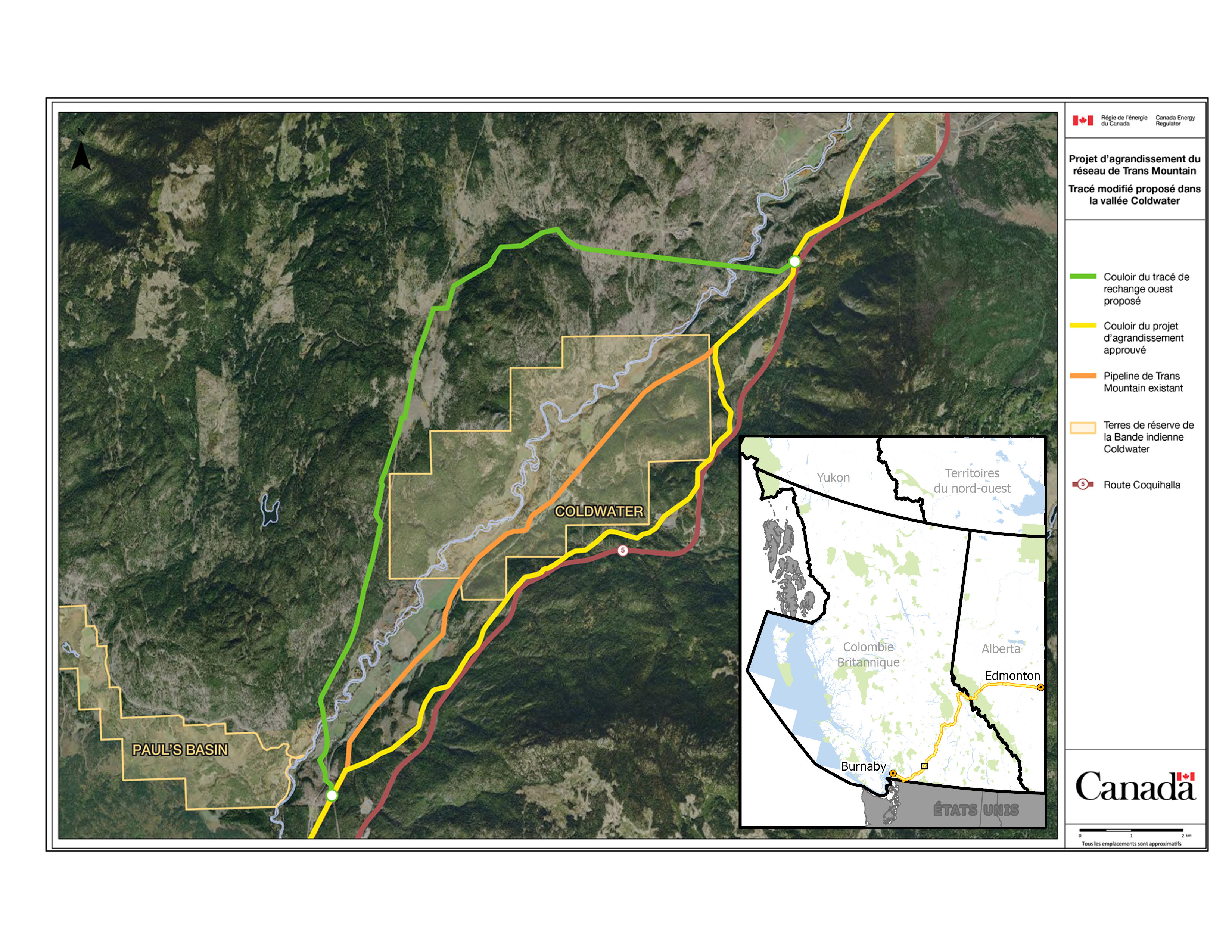 Projet d'agrandissement du réseau de Trans Mountain : Tracé modifié proposé dans la vallée Coldwater