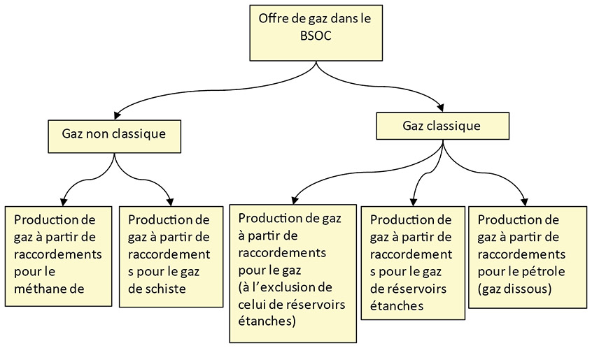 Figure A1.1 – Principales catégories de production de gaz dans le BSOC