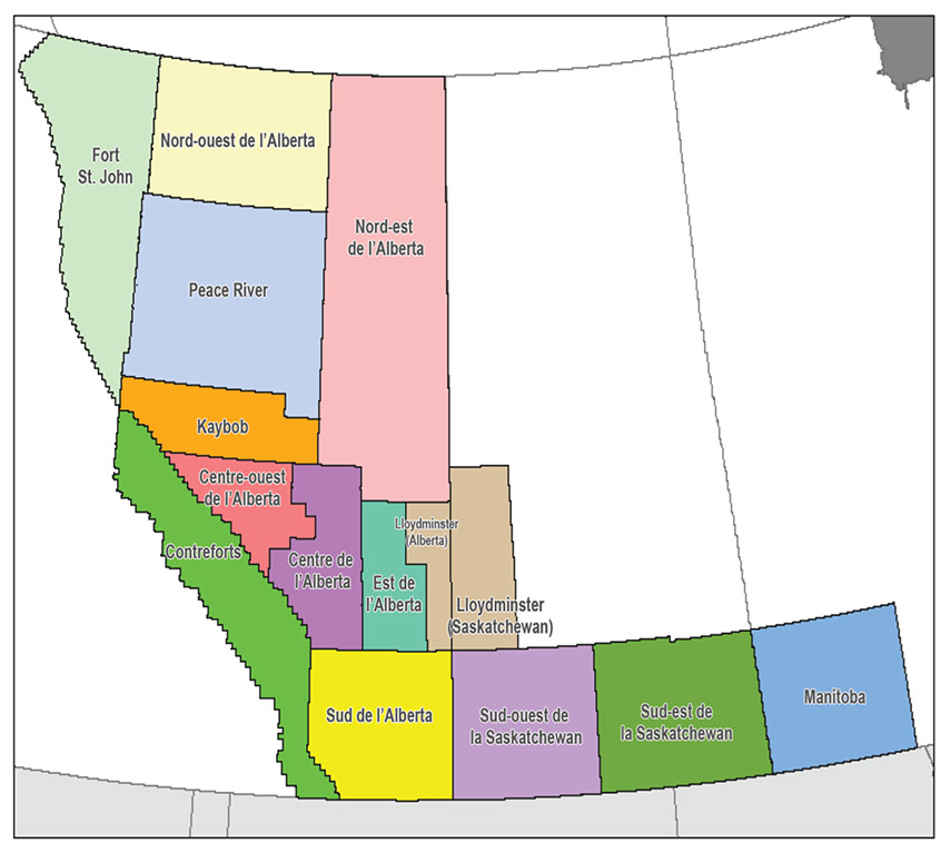 Figure A1.3 – Western Canada Oil Areas Map