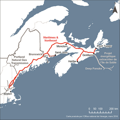 REC – Le réseau pipelinier du Canada 2016 - Réseau de Maritimes