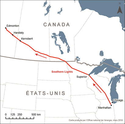 Carte – Pipeline Southern Lights