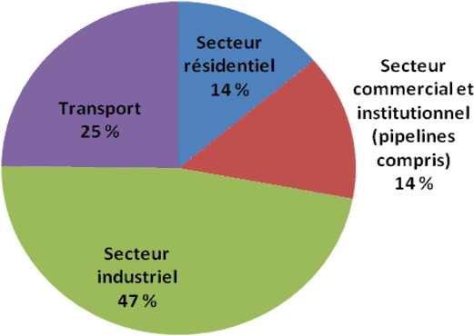 Figure 1 : Consommation d’énergie au Canada en 2008, par secteur